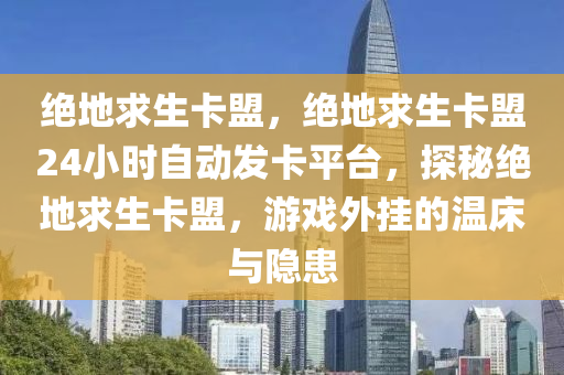 绝地求生卡盟，绝地求生卡盟24小时自动发卡平台，探秘绝地求生卡盟，游戏外挂的温床与隐患