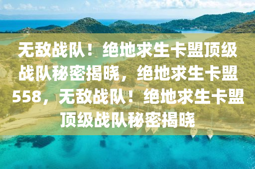 无敌战队！绝地求生卡盟顶级战队秘密揭晓，绝地求生卡盟558，无敌战队！绝地求生卡盟顶级战队秘密揭晓