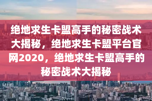 绝地求生卡盟高手的秘密战术大揭秘，绝地求生卡盟平台官网2020，绝地求生卡盟高手的秘密战术大揭秘