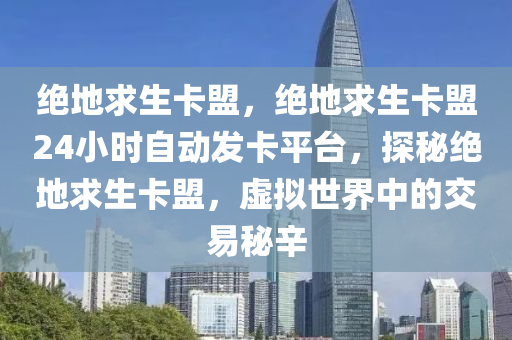 绝地求生卡盟，绝地求生卡盟24小时自动发卡平台，探秘绝地求生卡盟，虚拟世界中的交易秘辛