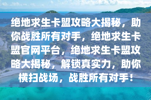 绝地求生卡盟攻略大揭秘，助你战胜所有对手，绝地求生卡盟官网平台，绝地求生卡盟攻略大揭秘，解锁真实力，助你横扫战场，战胜所有对手！