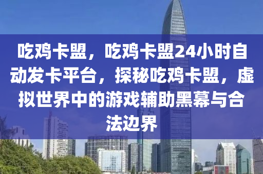 吃鸡卡盟，吃鸡卡盟24小时自动发卡平台，探秘吃鸡卡盟，虚拟世界中的游戏辅助黑幕与合法边界