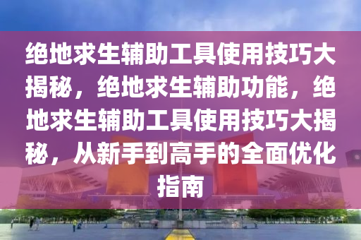 绝地求生辅助工具使用技巧大揭秘，绝地求生辅助功能，绝地求生辅助工具使用技巧大揭秘，从新手到高手的全面优化指南