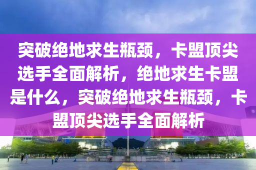 突破绝地求生瓶颈，卡盟顶尖选手全面解析，绝地求生卡盟是什么，突破绝地求生瓶颈，卡盟顶尖选手全面解析