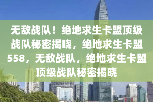 无敌战队！绝地求生卡盟顶级战队秘密揭晓，绝地求生卡盟558，无敌战队，绝地求生卡盟顶级战队秘密揭晓