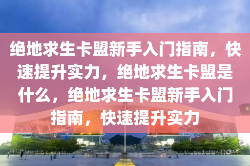 绝地求生卡盟新手入门指南，快速提升实力，绝地求生卡盟是什么，绝地求生卡盟新手入门指南，快速提升实力