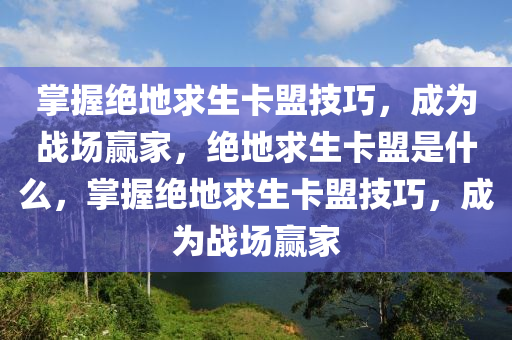 掌握绝地求生卡盟技巧，成为战场赢家，绝地求生卡盟是什么，掌握绝地求生卡盟技巧，成为战场赢家