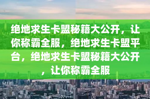 绝地求生卡盟秘籍大公开，让你称霸全服，绝地求生卡盟平台，绝地求生卡盟秘籍大公开，让你称霸全服
