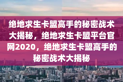 绝地求生卡盟高手的秘密战术大揭秘，绝地求生卡盟平台官网2020，绝地求生卡盟高手的秘密战术大揭秘