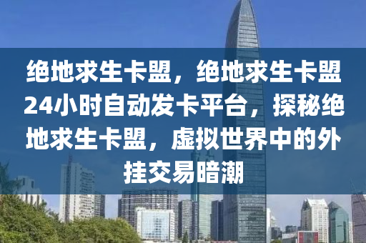 绝地求生卡盟，绝地求生卡盟24小时自动发卡平台，探秘绝地求生卡盟，虚拟世界中的外挂交易暗潮