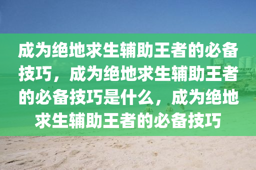 成为绝地求生辅助王者的必备技巧，成为绝地求生辅助王者的必备技巧是什么，成为绝地求生辅助王者的必备技巧