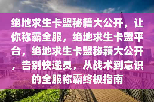 绝地求生卡盟秘籍大公开，让你称霸全服，绝地求生卡盟平台，绝地求生卡盟秘籍大公开，告别快递员，从战术到意识的全服称霸终极指南