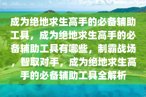 成为绝地求生高手的必备辅助工具，成为绝地求生高手的必备辅助工具有哪些，制霸战场，智取对手，成为绝地求生高手的必备辅助工具全解析