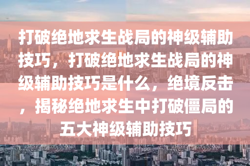打破绝地求生战局的神级辅助技巧，打破绝地求生战局的神级辅助技巧是什么，绝境反击，揭秘绝地求生中打破僵局的五大神级辅助技巧