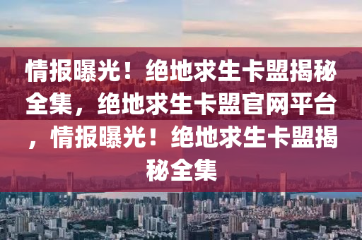 情报曝光！绝地求生卡盟揭秘全集，绝地求生卡盟官网平台，情报曝光！绝地求生卡盟揭秘全集