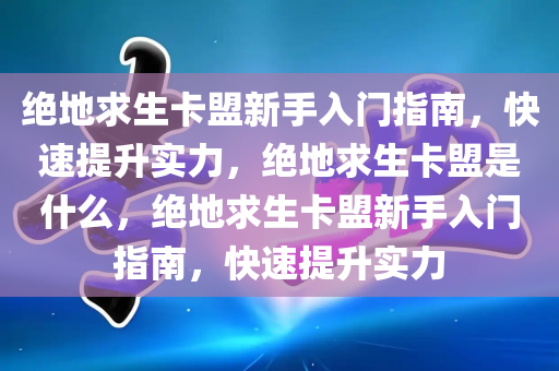 绝地求生卡盟新手入门指南，快速提升实力，绝地求生卡盟是什么，绝地求生卡盟新手入门指南，快速提升实力