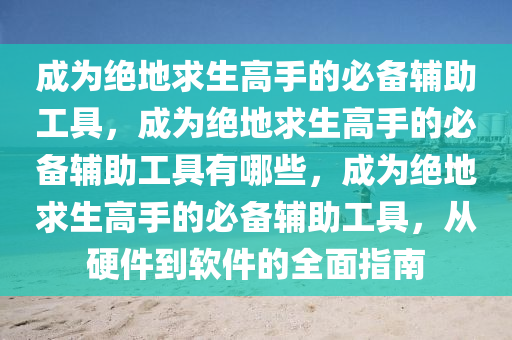 成为绝地求生高手的必备辅助工具，成为绝地求生高手的必备辅助工具有哪些，成为绝地求生高手的必备辅助工具，从硬件到软件的全面指南