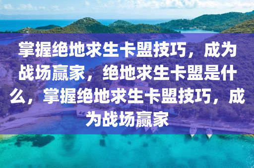 掌握绝地求生卡盟技巧，成为战场赢家，绝地求生卡盟是什么，掌握绝地求生卡盟技巧，成为战场赢家