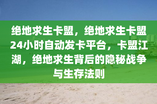 绝地求生卡盟，绝地求生卡盟24小时自动发卡平台，卡盟江湖，绝地求生背后的隐秘战争与生存法则