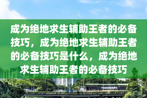 成为绝地求生辅助王者的必备技巧，成为绝地求生辅助王者的必备技巧是什么，成为绝地求生辅助王者的必备技巧