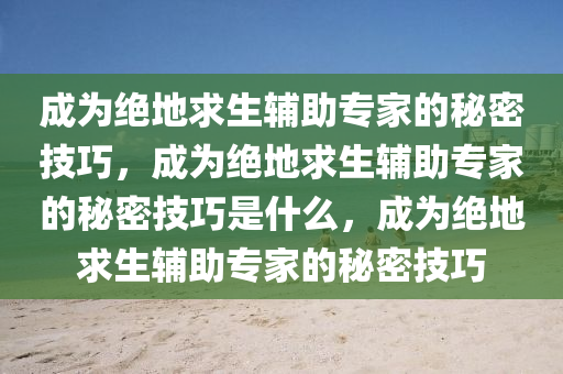 成为绝地求生辅助专家的秘密技巧，成为绝地求生辅助专家的秘密技巧是什么，成为绝地求生辅助专家的秘密技巧