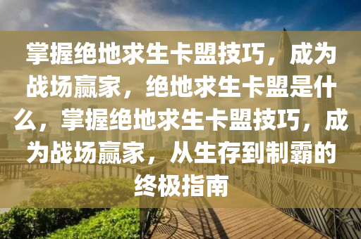 掌握绝地求生卡盟技巧，成为战场赢家，绝地求生卡盟是什么，掌握绝地求生卡盟技巧，成为战场赢家，从生存到制霸的终极指南