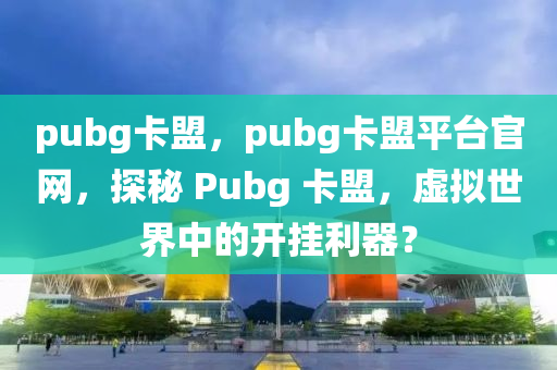 pubg卡盟，pubg卡盟平台官网，探秘 Pubg 卡盟，虚拟世界中的开挂利器？