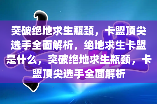 突破绝地求生瓶颈，卡盟顶尖选手全面解析，绝地求生卡盟是什么，突破绝地求生瓶颈，卡盟顶尖选手全面解析