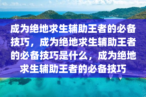 成为绝地求生辅助王者的必备技巧，成为绝地求生辅助王者的必备技巧是什么，成为绝地求生辅助王者的必备技巧