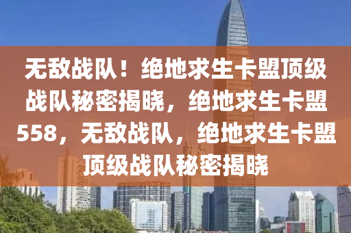 无敌战队！绝地求生卡盟顶级战队秘密揭晓，绝地求生卡盟558，无敌战队，绝地求生卡盟顶级战队秘密揭晓