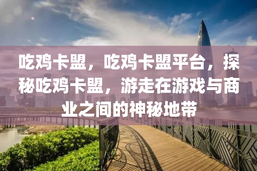 吃鸡卡盟，吃鸡卡盟平台，探秘吃鸡卡盟，游走在游戏与商业之间的神秘地带