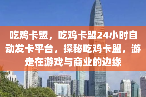 吃鸡卡盟，吃鸡卡盟24小时自动发卡平台，探秘吃鸡卡盟，游走在游戏与商业的边缘