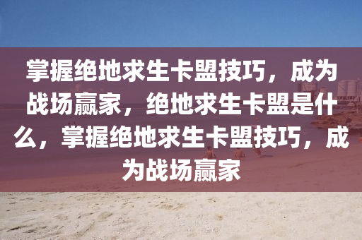 掌握绝地求生卡盟技巧，成为战场赢家，绝地求生卡盟是什么，掌握绝地求生卡盟技巧，成为战场赢家