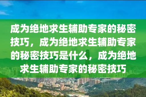 成为绝地求生辅助专家的秘密技巧，成为绝地求生辅助专家的秘密技巧是什么，成为绝地求生辅助专家的秘密技巧