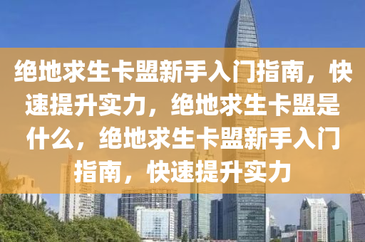 绝地求生卡盟新手入门指南，快速提升实力，绝地求生卡盟是什么，绝地求生卡盟新手入门指南，快速提升实力