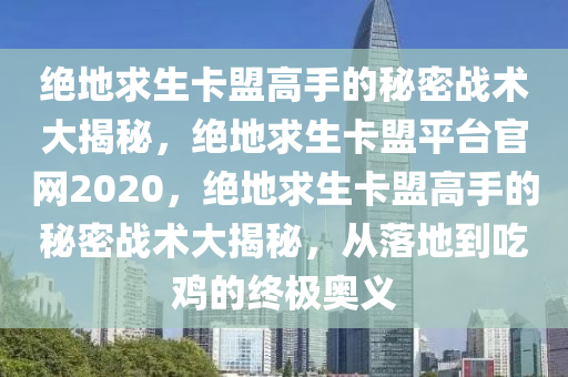 绝地求生卡盟高手的秘密战术大揭秘，绝地求生卡盟平台官网2020，绝地求生卡盟高手的秘密战术大揭秘，从落地到吃鸡的终极奥义