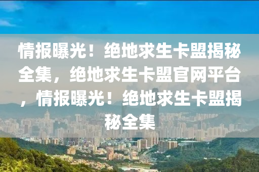 情报曝光！绝地求生卡盟揭秘全集，绝地求生卡盟官网平台，情报曝光！绝地求生卡盟揭秘全集