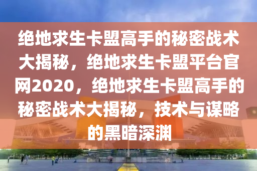 绝地求生卡盟高手的秘密战术大揭秘，绝地求生卡盟平台官网2020，绝地求生卡盟高手的秘密战术大揭秘，技术与谋略的黑暗深渊