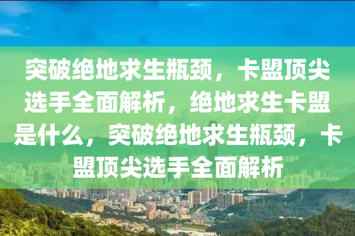 突破绝地求生瓶颈，卡盟顶尖选手全面解析，绝地求生卡盟是什么，突破绝地求生瓶颈，卡盟顶尖选手全面解析