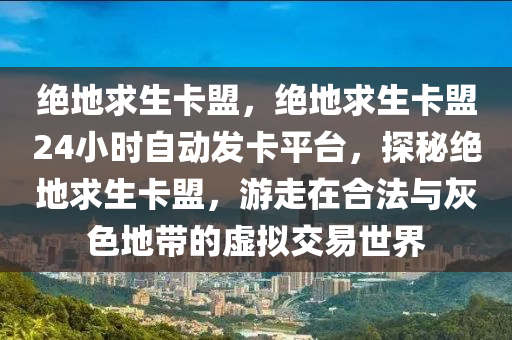 绝地求生卡盟，绝地求生卡盟24小时自动发卡平台，探秘绝地求生卡盟，游走在合法与灰色地带的虚拟交易世界