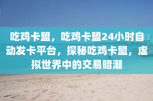 吃鸡卡盟，吃鸡卡盟24小时自动发卡平台，探秘吃鸡卡盟，虚拟世界中的交易暗潮