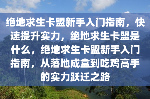 绝地求生卡盟新手入门指南，快速提升实力，绝地求生卡盟是什么，绝地求生卡盟新手入门指南，从落地成盒到吃鸡高手的实力跃迁之路