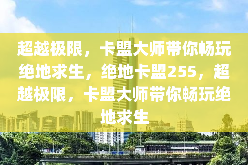 超越极限，卡盟大师带你畅玩绝地求生，绝地卡盟255，超越极限，卡盟大师带你畅玩绝地求生