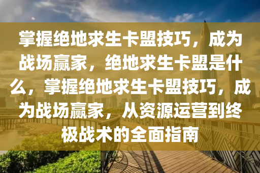 掌握绝地求生卡盟技巧，成为战场赢家，绝地求生卡盟是什么，掌握绝地求生卡盟技巧，成为战场赢家，从资源运营到终极战术的全面指南