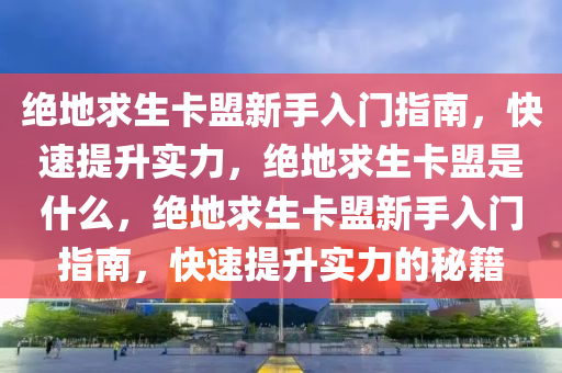 绝地求生卡盟新手入门指南，快速提升实力，绝地求生卡盟是什么，绝地求生卡盟新手入门指南，快速提升实力的秘籍