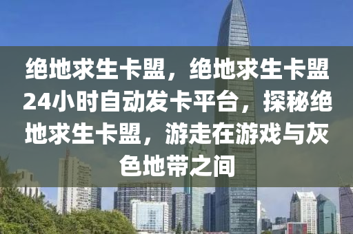 绝地求生卡盟，绝地求生卡盟24小时自动发卡平台，探秘绝地求生卡盟，游走在游戏与灰色地带之间