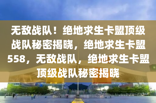 无敌战队！绝地求生卡盟顶级战队秘密揭晓，绝地求生卡盟558，无敌战队，绝地求生卡盟顶级战队秘密揭晓