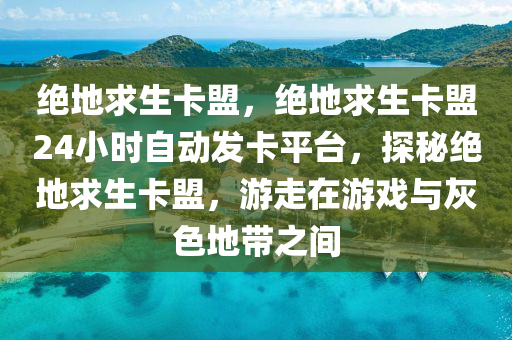 绝地求生卡盟，绝地求生卡盟24小时自动发卡平台，探秘绝地求生卡盟，游走在游戏与灰色地带之间