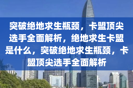突破绝地求生瓶颈，卡盟顶尖选手全面解析，绝地求生卡盟是什么，突破绝地求生瓶颈，卡盟顶尖选手全面解析