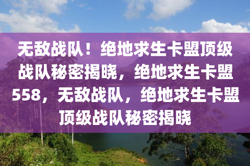 无敌战队！绝地求生卡盟顶级战队秘密揭晓，绝地求生卡盟558，无敌战队，绝地求生卡盟顶级战队秘密揭晓